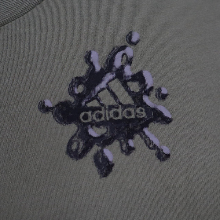 Adidas Boys Olive Green Long Sleeve Graphic Logo T-Shirt Size M 10/12