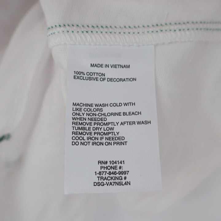 DSG East Hampton Tennis Club Graphic Ringer Tee White Green XS 6-7 8620
