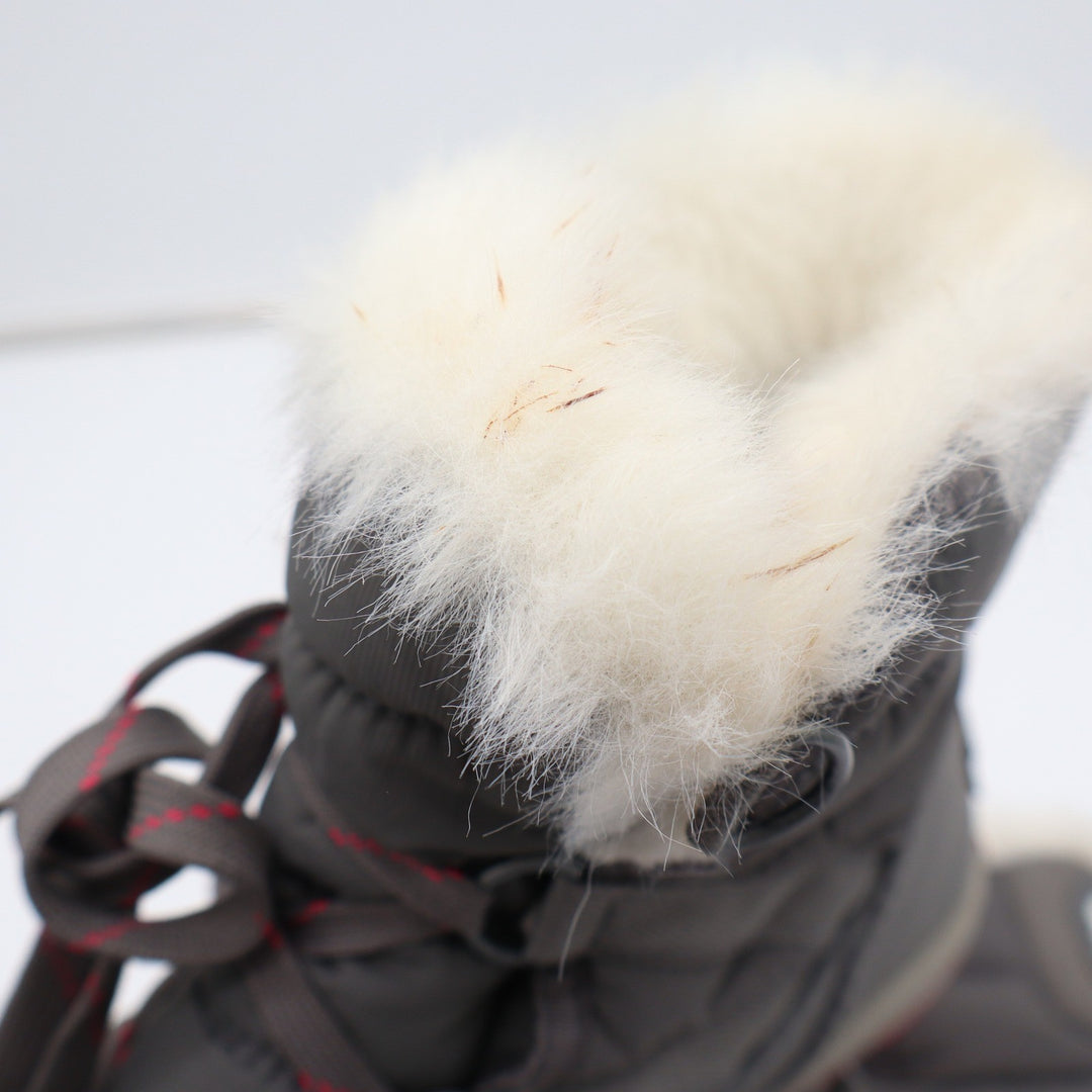 Sorel Whitney Short Lace Grey Pink Waterproof Winter Snow Boots Womens 6.5
