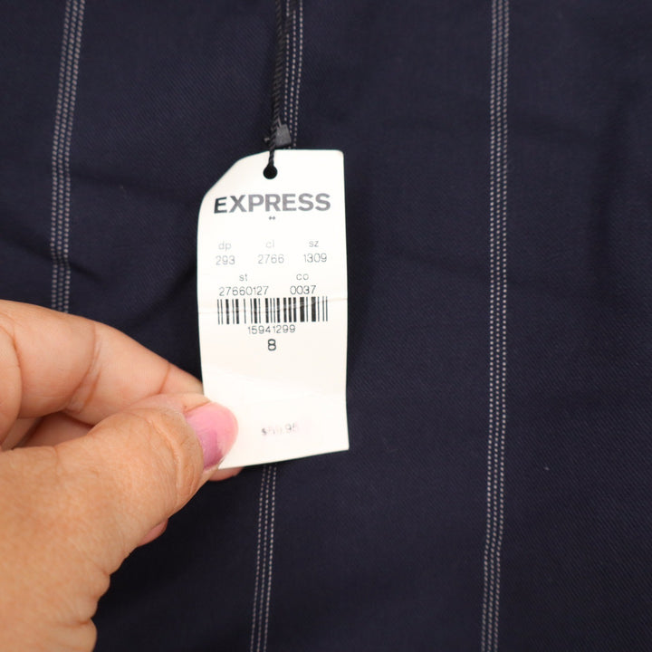 Express Skirt Womens 8 Pencil Navy Blue Pinstripe Stretch NWT