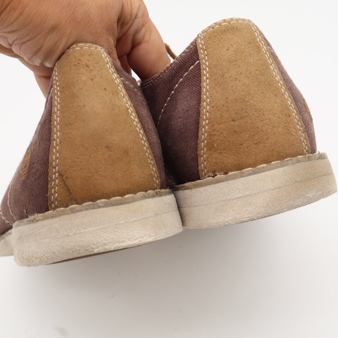Timberland Oxford Mens 10.5 Brown Canvas Suede Contrast Stitch Good