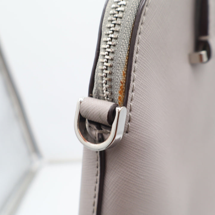 Kate Spade Satchel Womens Medium Larchmont Avenue Dome Gray Leather Crossbody