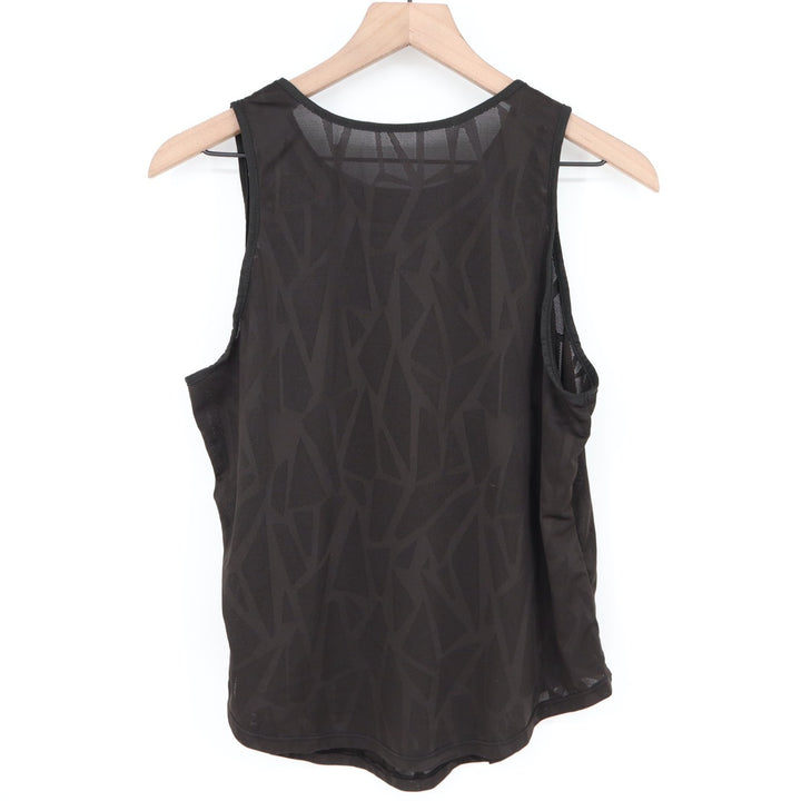 Tank Top Women Black Mesh Round Neck Wide Strap Yoga Running Activewear Pullover