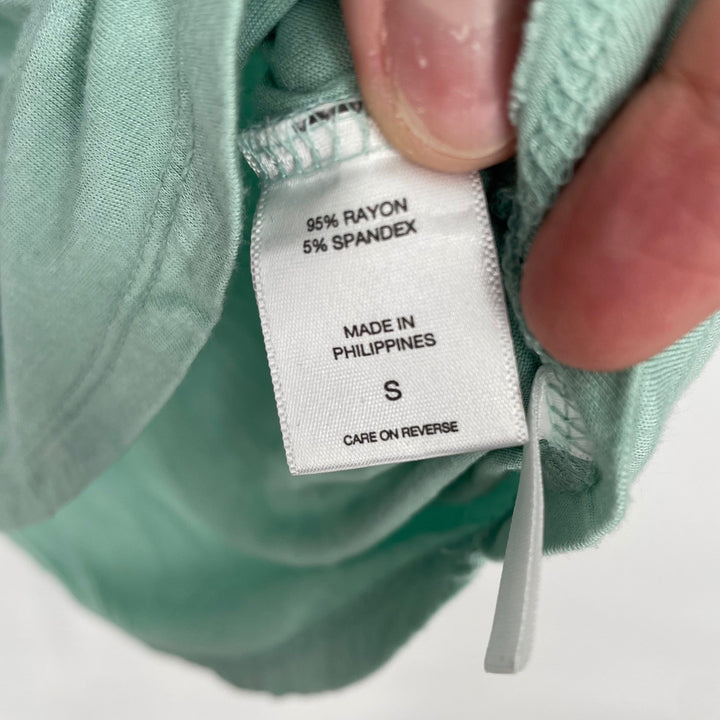 Soho Jeans Soft Tee Mint Green Crisscross Neck 3/4 Sleeve Top Size S