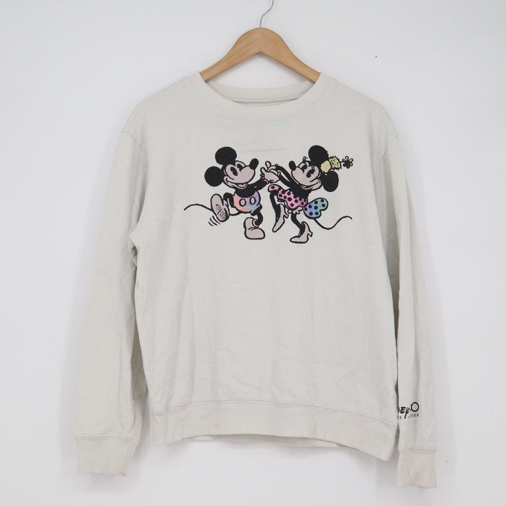 Disney 100 Mickey Minnie Mouse Anniversary Sweatshirt Cream Large