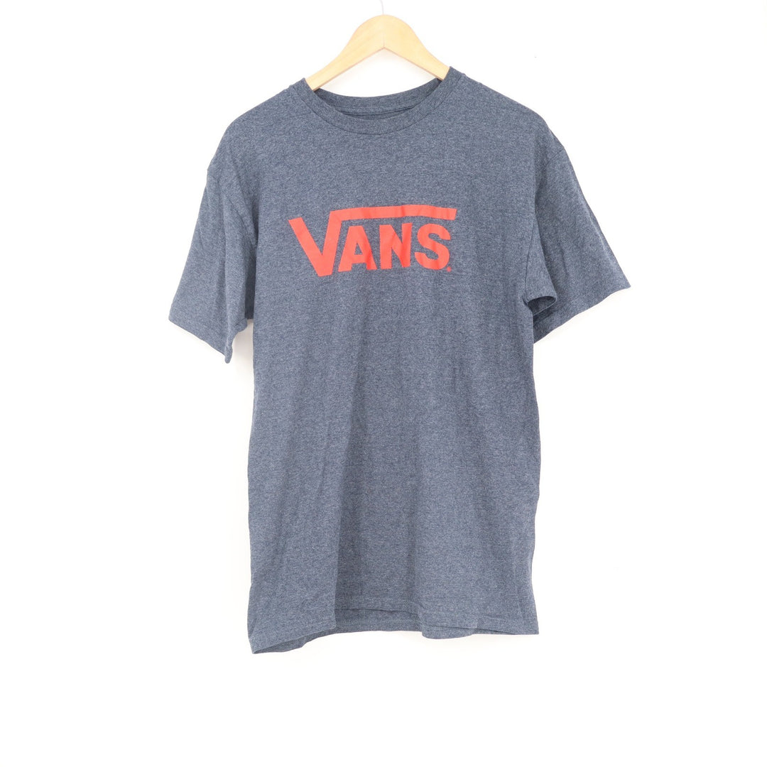 Vans Mens Graphic Logo T-Shirt Heather Grey Red Short Sleeve Size Medium