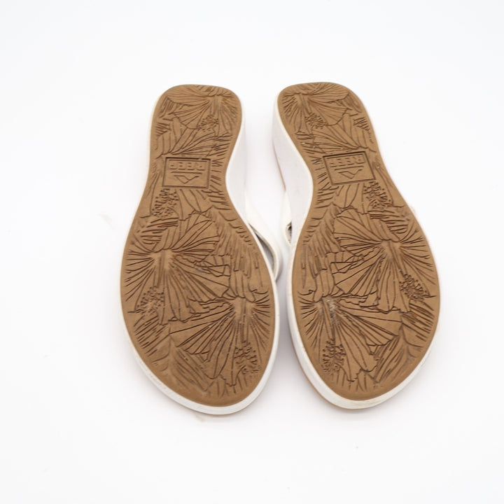 Reef Cushion Cloud Womens White Tan Platform Flip Flop Sandals Size 11