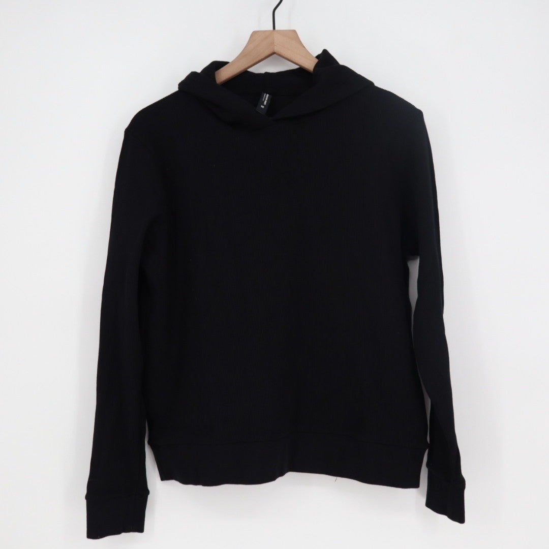 American Giant Women's Thermal Pullover Black Size M Made in USA
