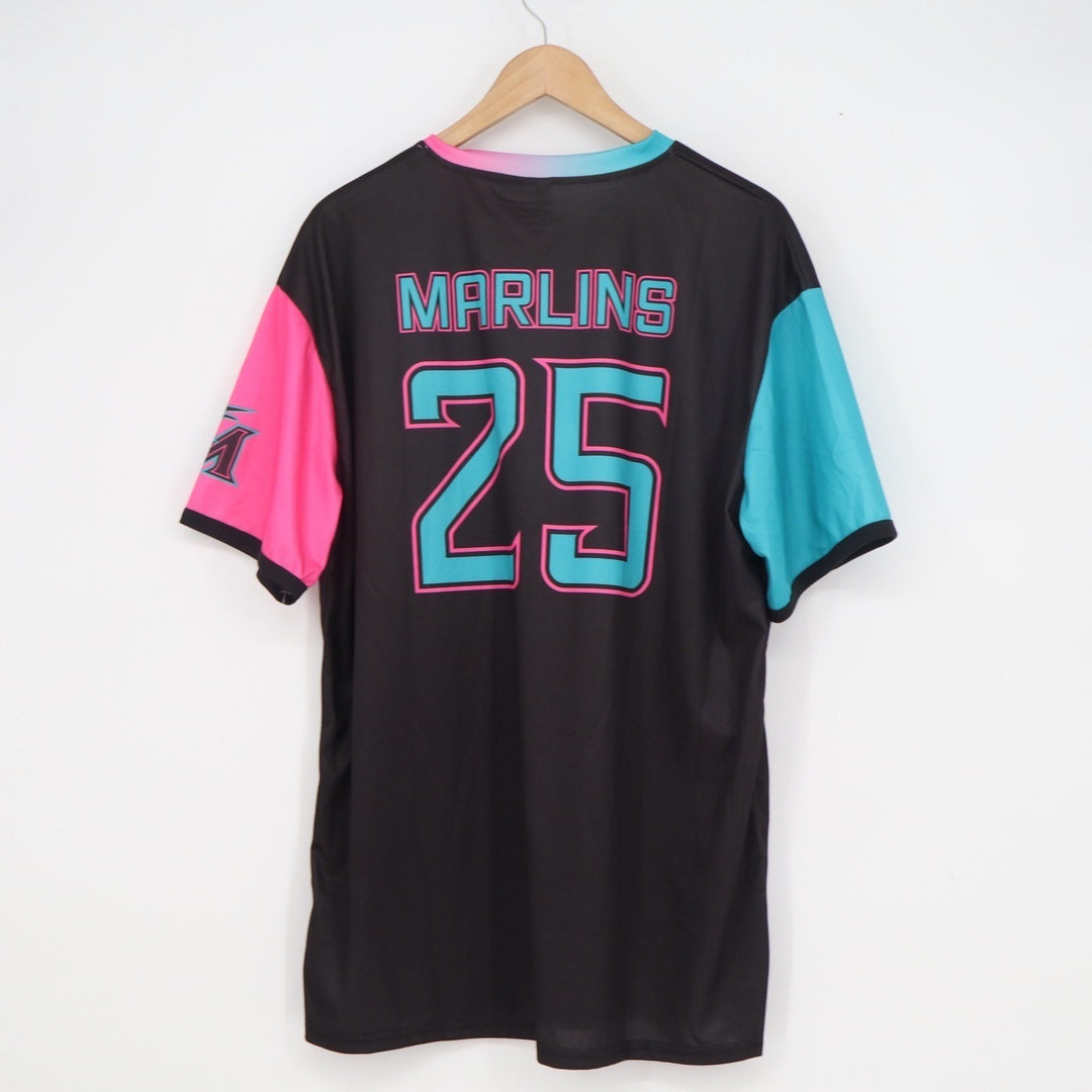 Miami Marlins UHealth University of Miami Health Jersey Black Pink Teal XL