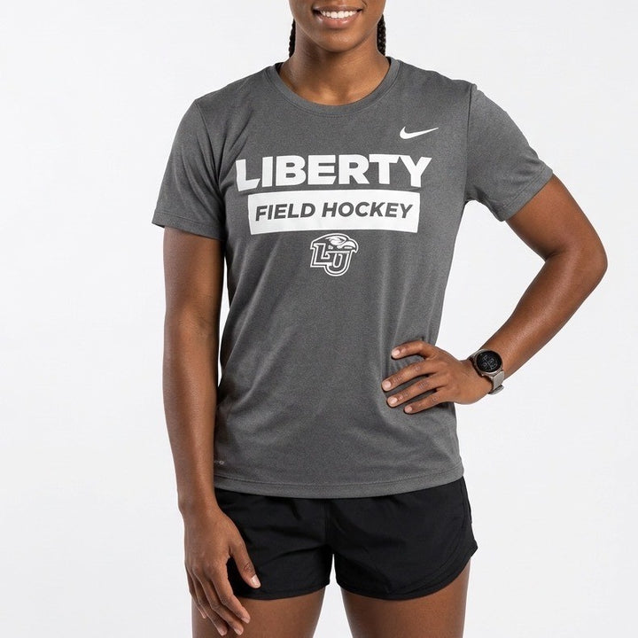 Liberty University Flames Field Hockey T-Shirt Mens L Gray Nike Dri-Fit Stretch