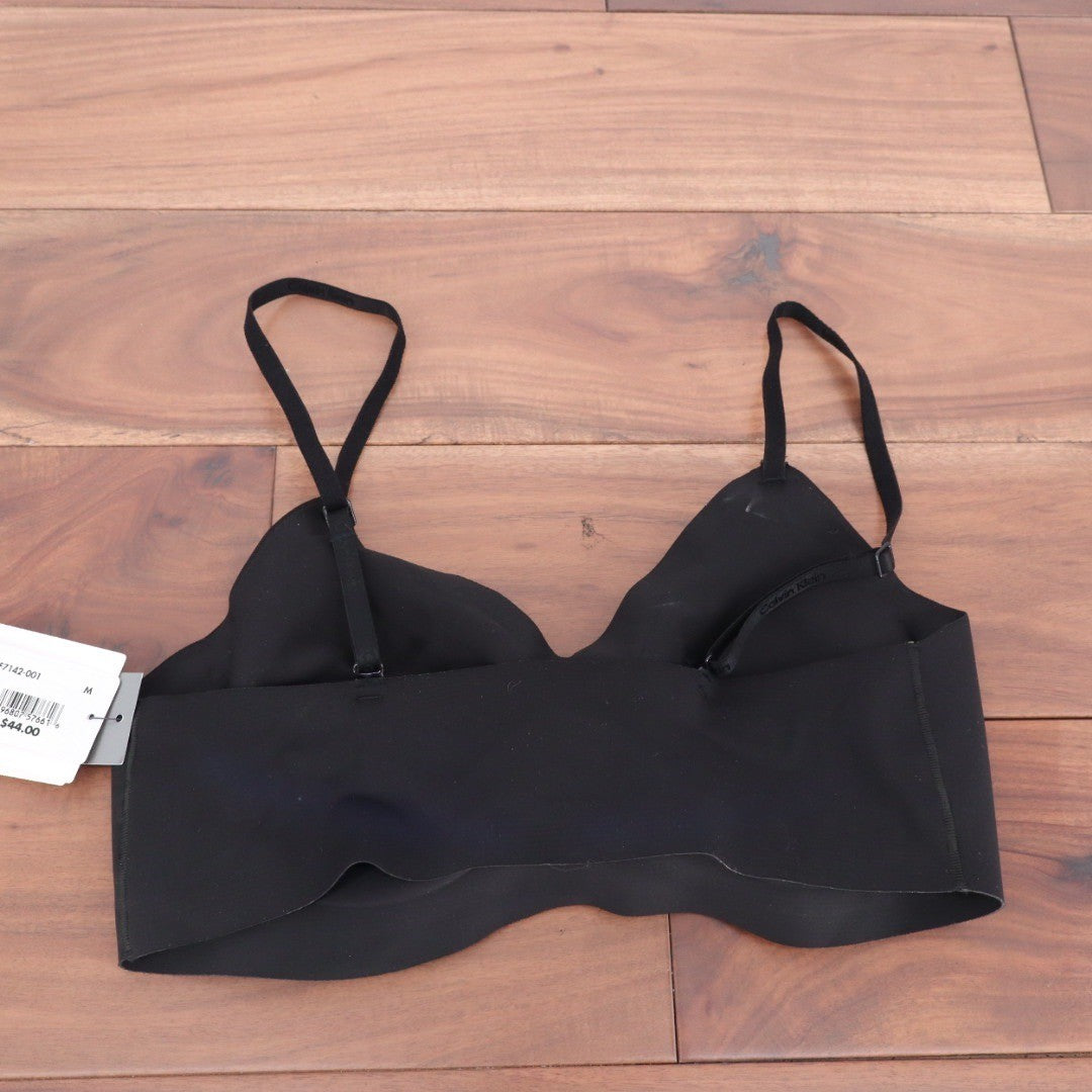 Calvin Klein Invisibles Lightly Lined Bralette Black Wireless QF7142-001 Size M