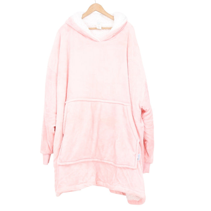 The Oodie Wearable Blanket Hoodie Pink Oversized Sherpa Lined Fleece One Size