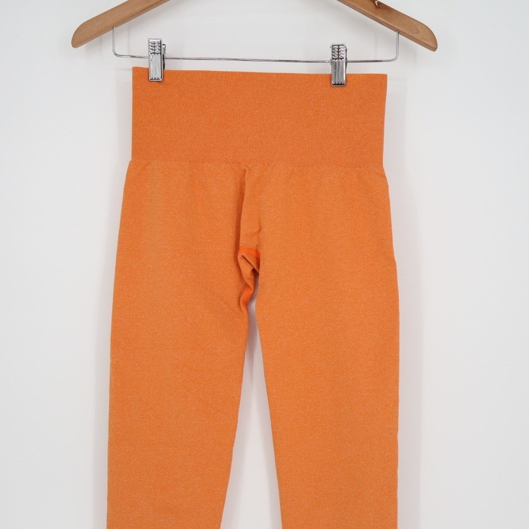 NVGTN Seamless Contour Leggings Womens Small Orange Stretch High Waist Skinny