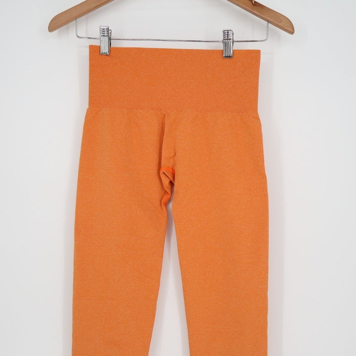 NVGTN Seamless Contour Leggings Womens Small Orange Stretch High Waist Skinny