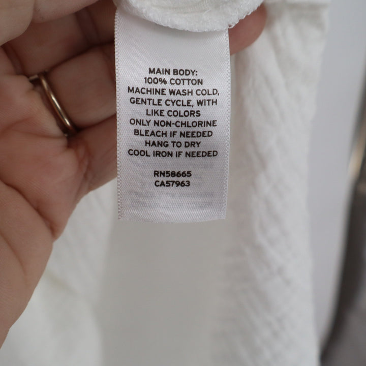 Caslon White Cotton Double Gauze Midi Dress Sleeveless Pockets Small