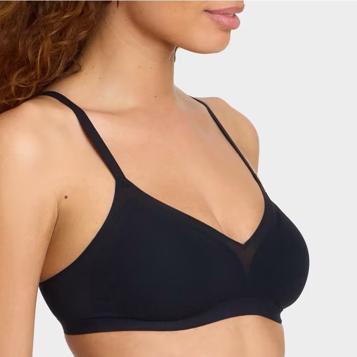 B. Tempt'd by Wacoal B. Wow'd Modern Wire Free Bra Medium Black Adjustable Strap