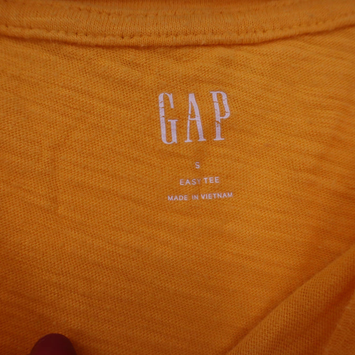 Gap Easy Tee Womens Small Yellow Cotton Slub Scoop Neck Short Sleeve T-Shirt