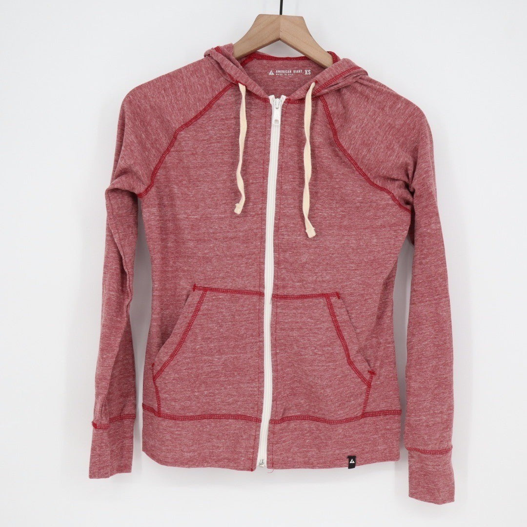 American Giant Women's Lightweight Full Zip Size XS Made In USA
