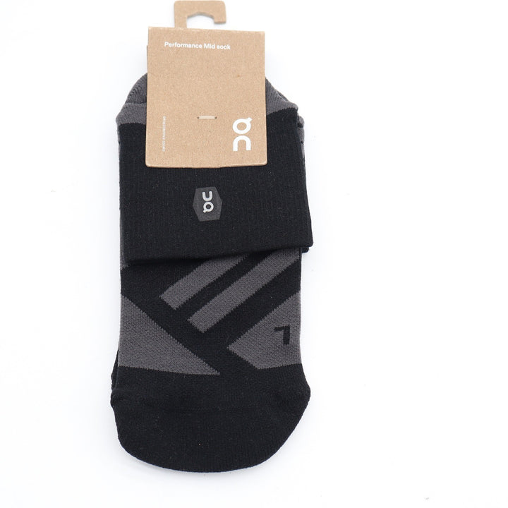 On Running Performance Mid Sock Black Shadow Womens Small 355.00831 NEW