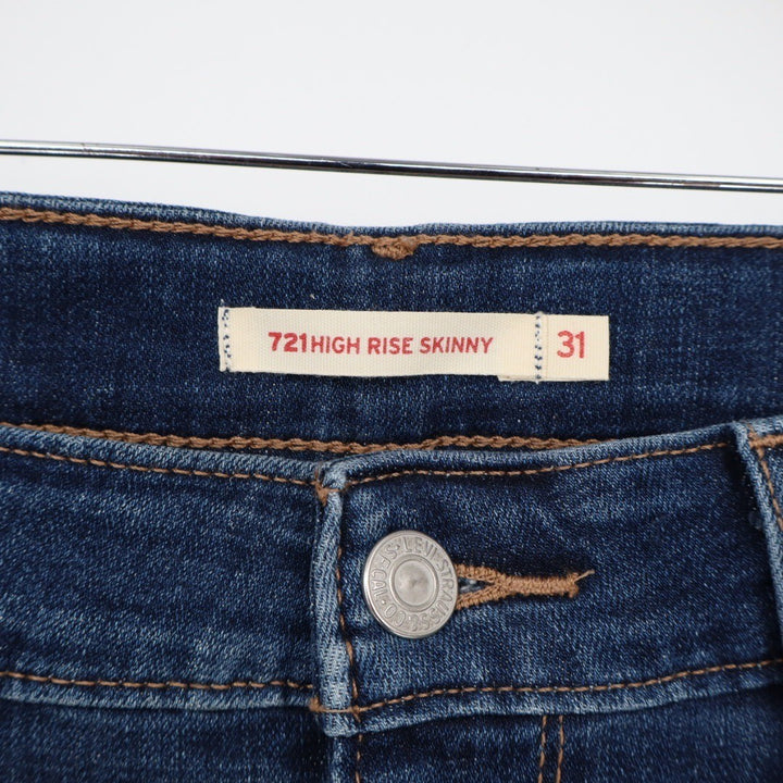 Levi Strauss 721 High Rise Skinny Jeans Dark Wash Distressed Size 31