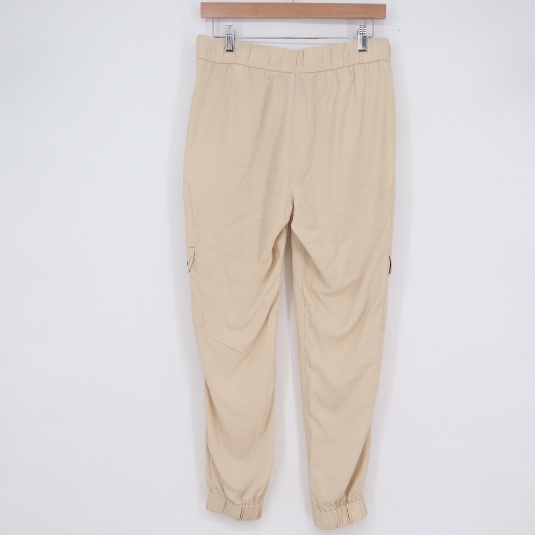 Banana Republic Womens Small Tencel Cargo Joggers Sand Beige Utility Pants
