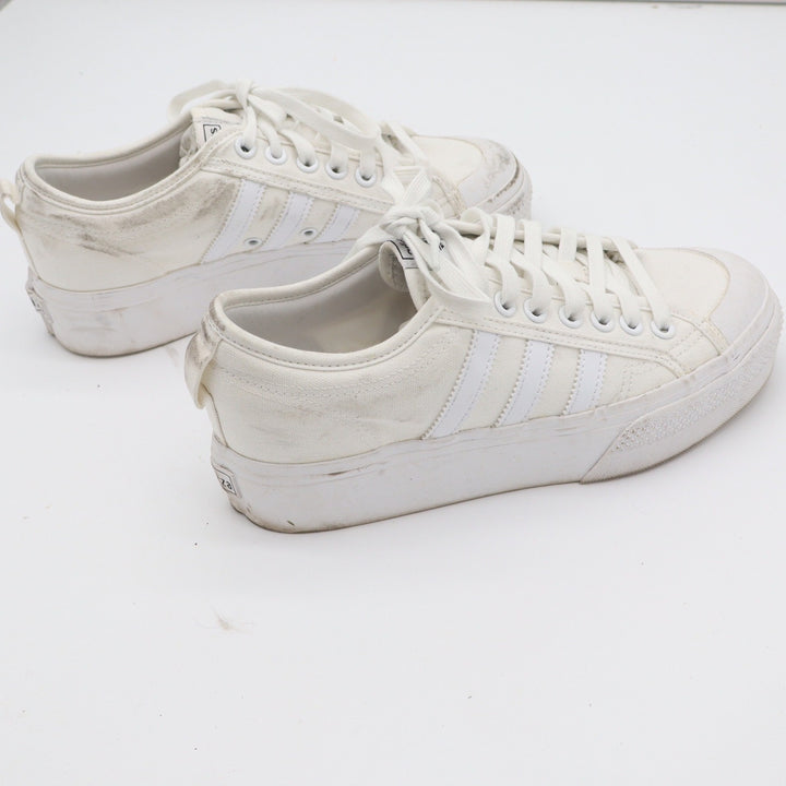 Adidas Nizza Platform Sneakers Womens 9 Cloud White Canvas Shoes