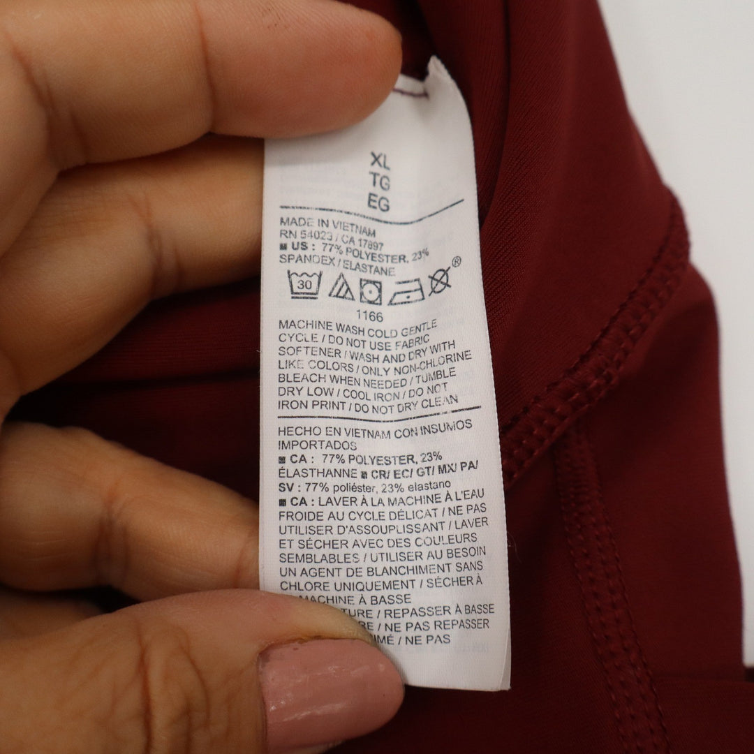 Old Navy Active Powersoft High Rise Leggings Burgundy XL Go-Dry Pockets Maroon