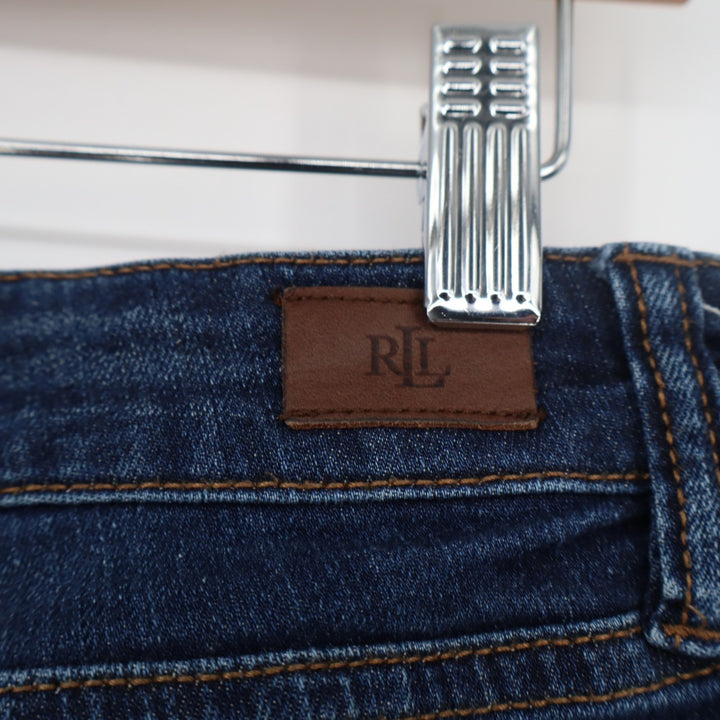 Lauren Ralph Lauren Straight Jeans Womens 6P Blue Dark Wash Denim Cotton Stretch