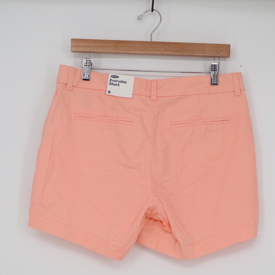 Old Navy Everyday Shorts Womens 8 Peach Coral 5 Inch Inseam Cotton Twill NWT
