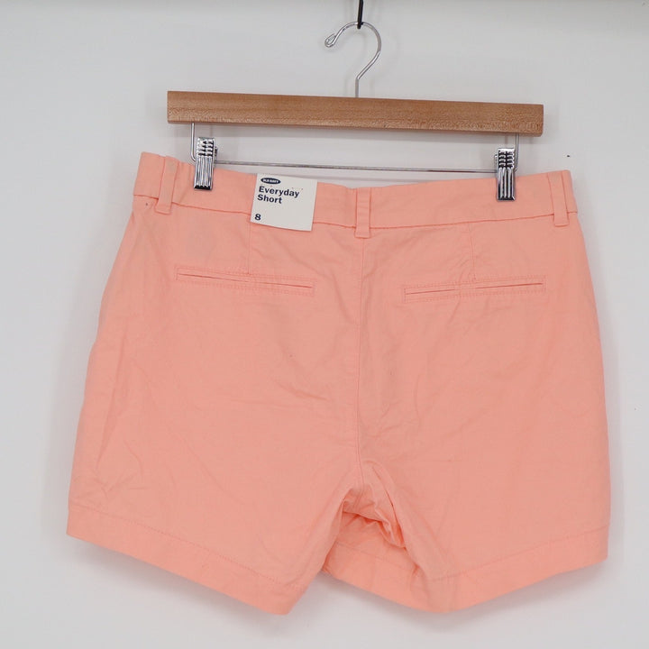 Old Navy Everyday Shorts Womens 8 Peach Coral 5 Inch Inseam Cotton Twill NWT