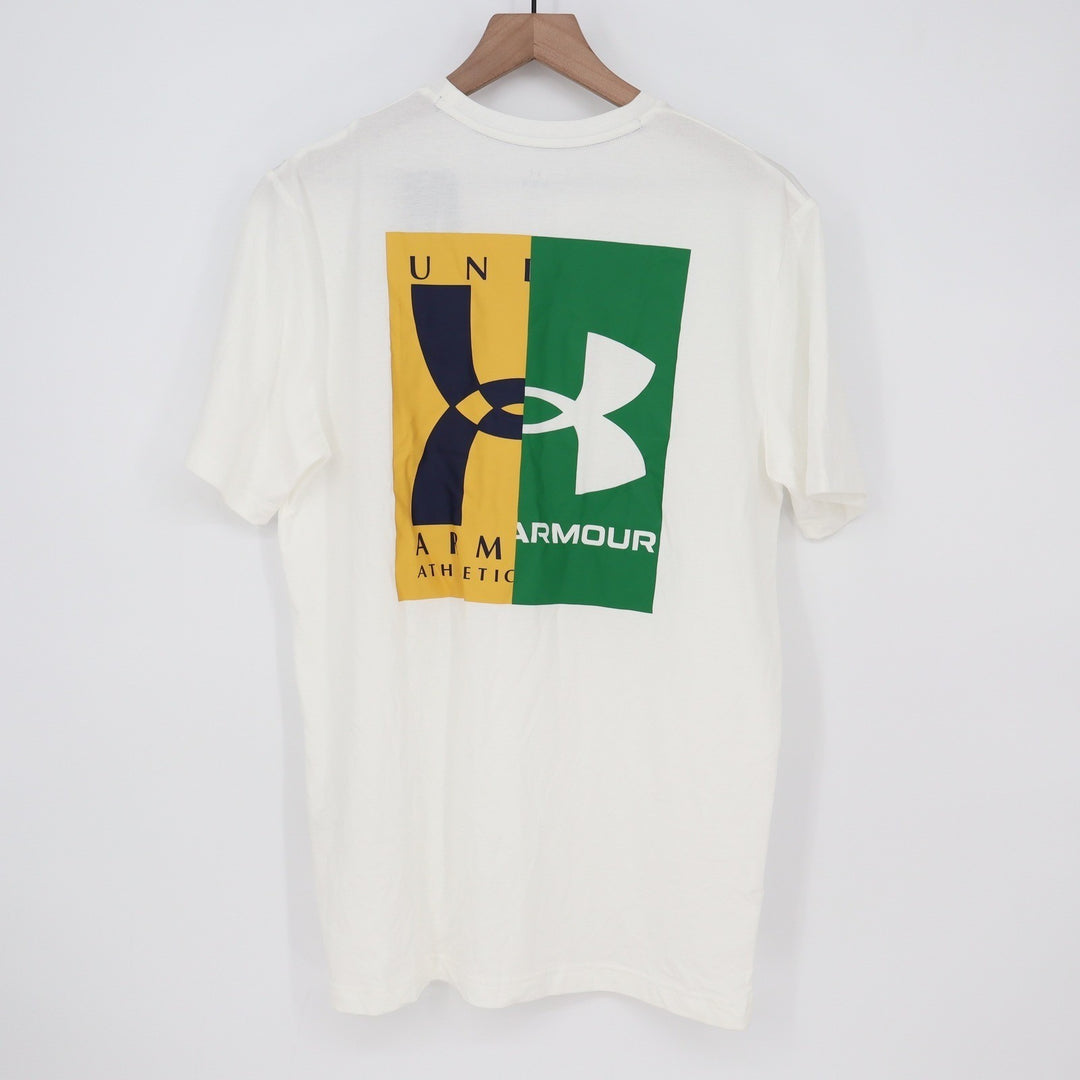 Under Armour Mens 60/40s Evol Logo SS T-Shirt White Size Medium NEW