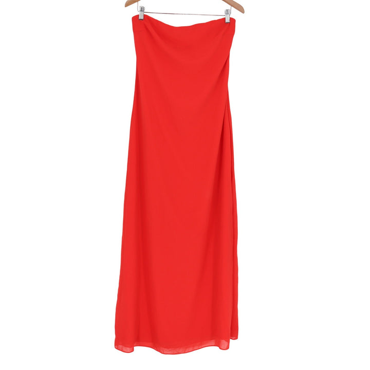 Lulus Red Strapless Maxi Dress Minimalist Formal Gown Womens Size Medium