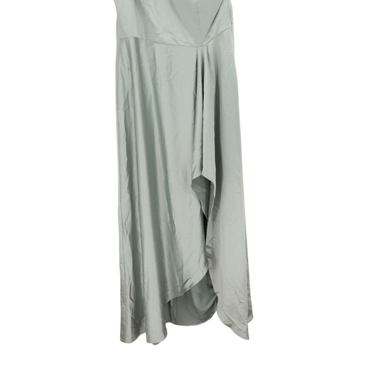 Dessy Collection Vivian Bianchi 14R Sage Green One Shoulder Hi Low Maxi Dress