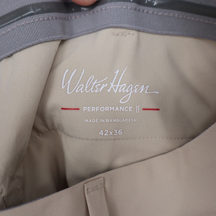 Walter Hagen P11 Performance Golf Pants Mens 42x36 Light Khaki Stretch New