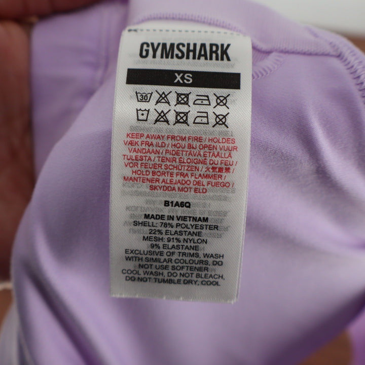 Gymshark Lilac Sports Bra XS Athletic Workout Fitness Cross Strap