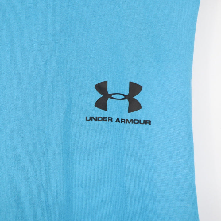 Under Armour Mens Left Chest Cut Off Tank Blue Muscle Shirt Size M
