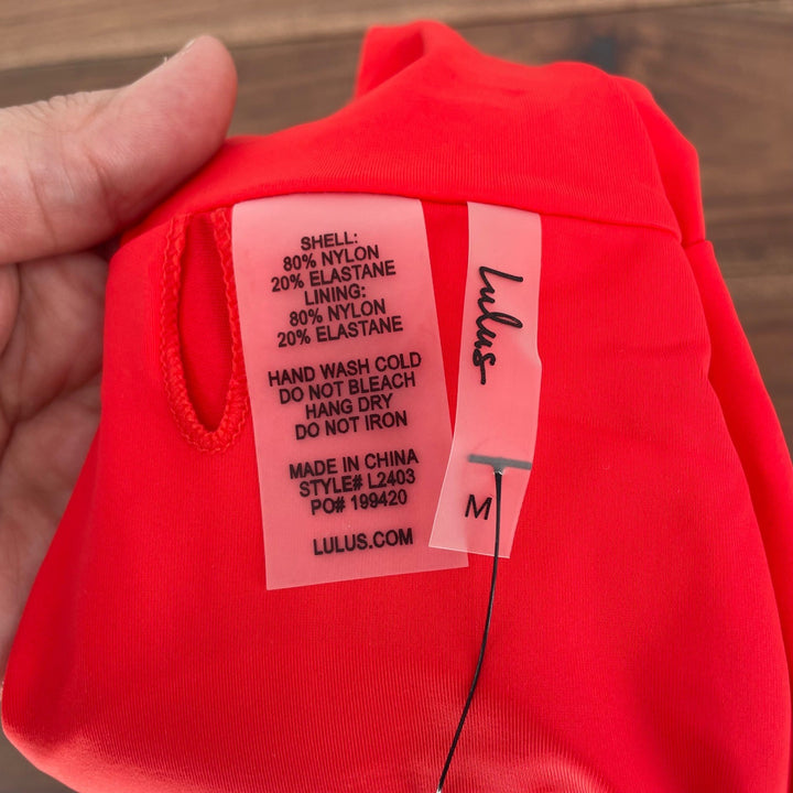 Lulus Sunshine Glow Bright Red Cutout One-Piece Swimsuit Size S