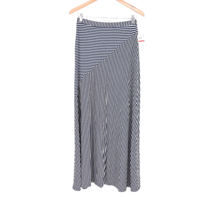 Style & Co Womens Navy White Spliced Stripe Maxi Skirt XS