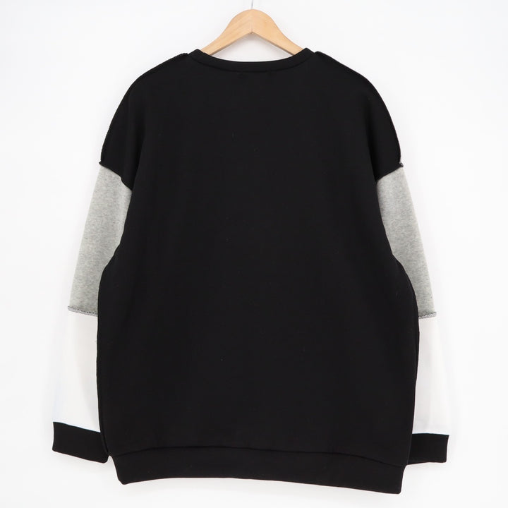 Shein Sweatshirt Women Large Multicolor Colorblock Stitch Trim Stretch Oversized