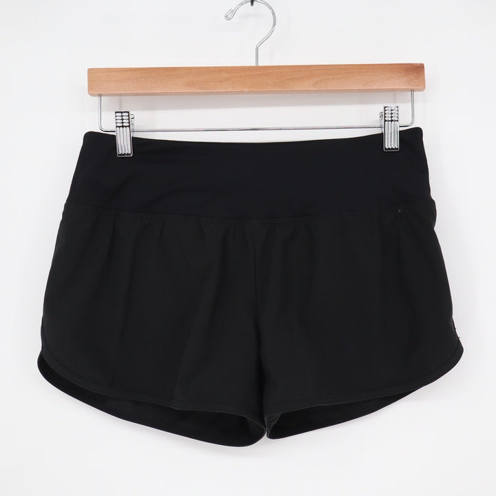 Zyia Active Running Shorts Womens Medium Black Athletic Curved Hem Excellent