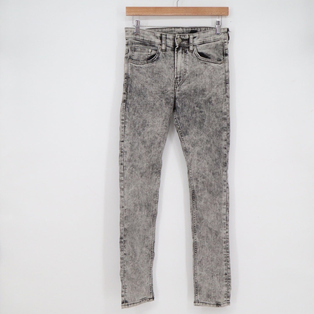 H&M &Denim Mens Super Skinny Jeans Grey Acid Wash Size 29