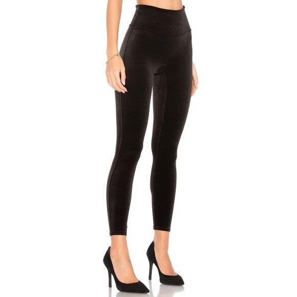 SPANX Velvet Leggings High Waisted Lounge Pants Black Size L