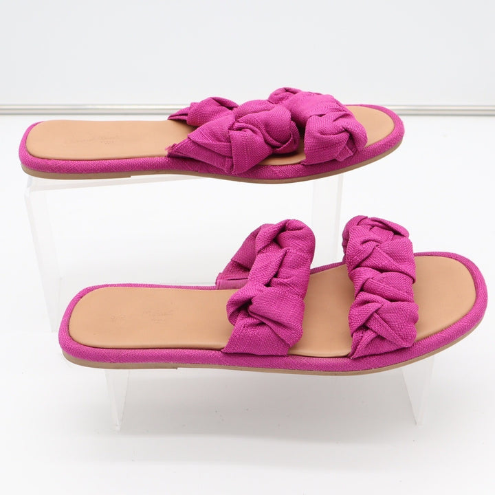 Universal Thread Womens Magenta Pink Braided Double Strap Slide Sandals Size 9