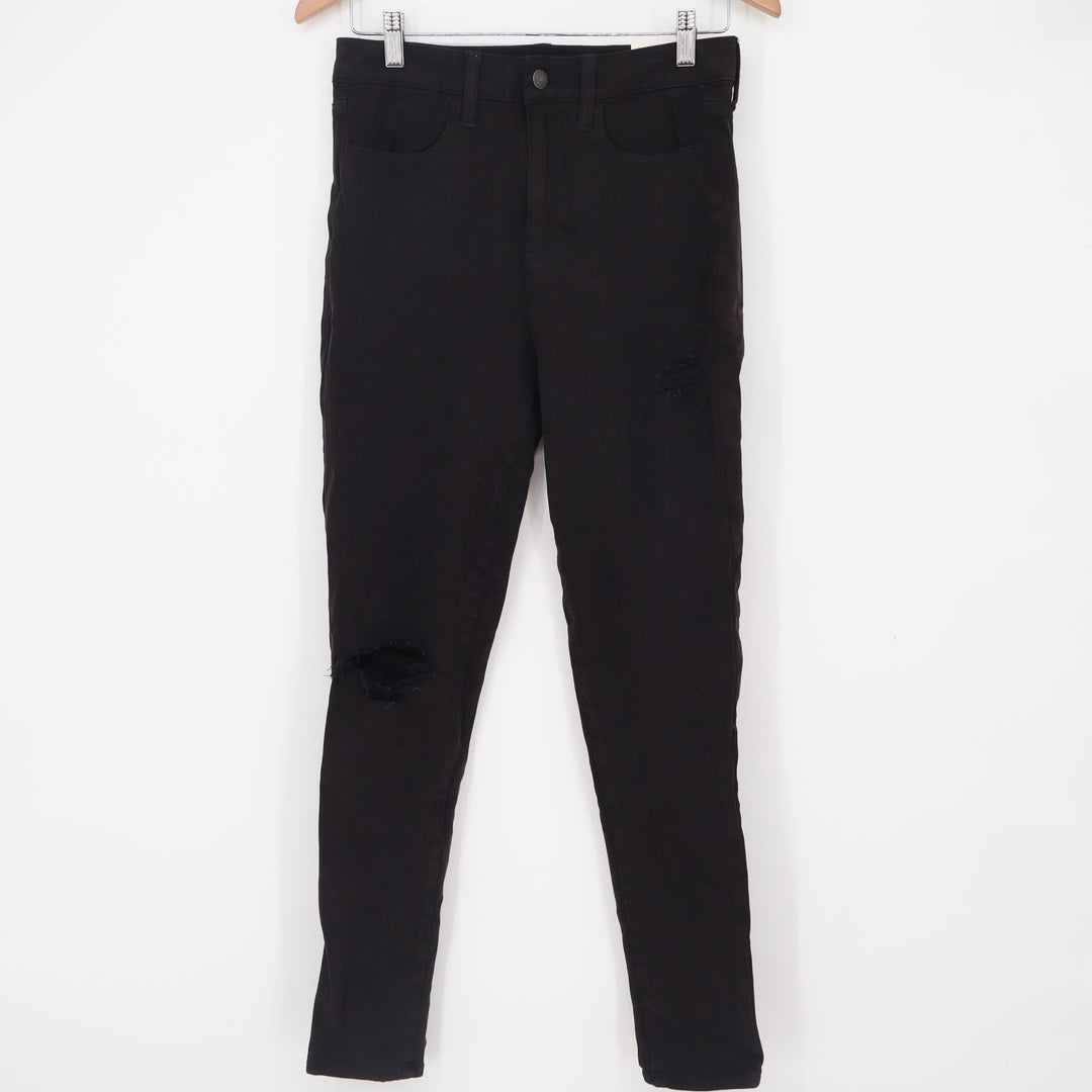 American Eagle Jeggings Womens 6 Super Hi-Rise 360 Next Level Black FAIR