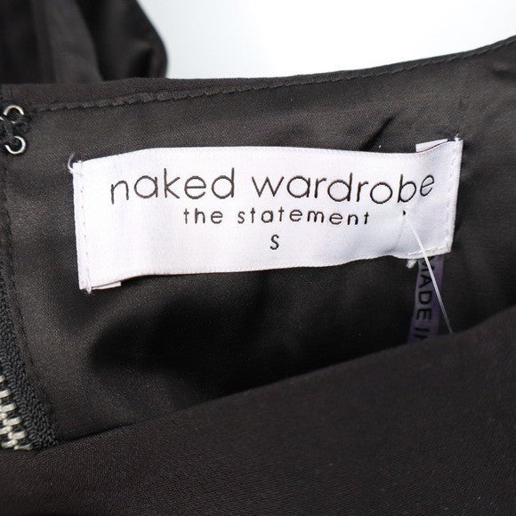 Naked Wardrobe The Statement Black Puff Sleeve Crop Top Small