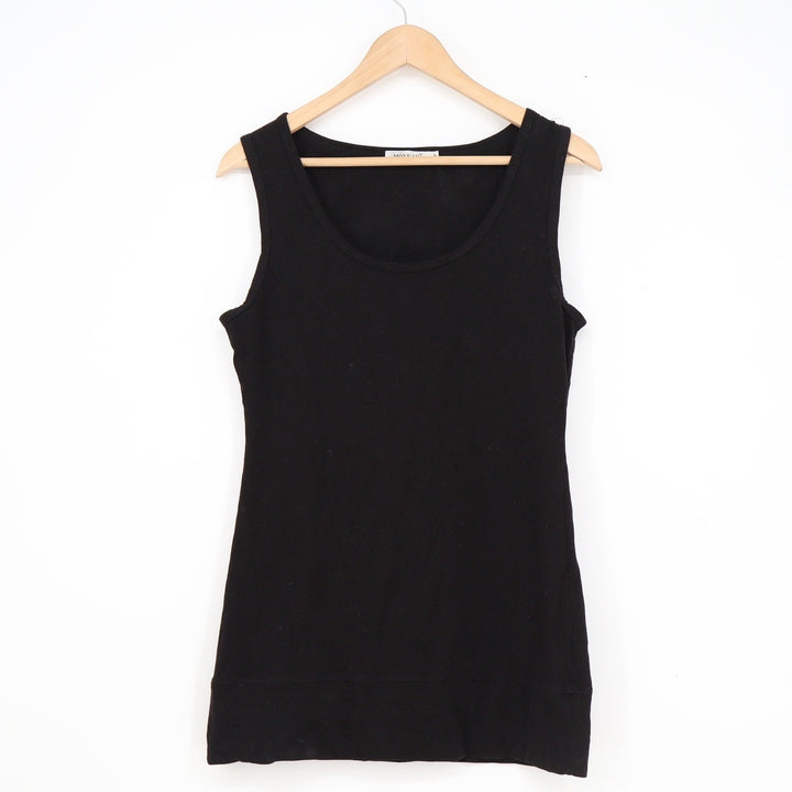 Moxeay Womens Black Scoop Neck Tank Top Cotton Stretch Size M