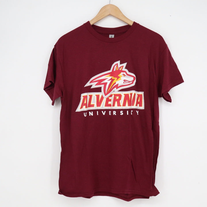 Old Varsity Brand Alvernia University Golden Wolves Maroon T-Shirt Mens Medium