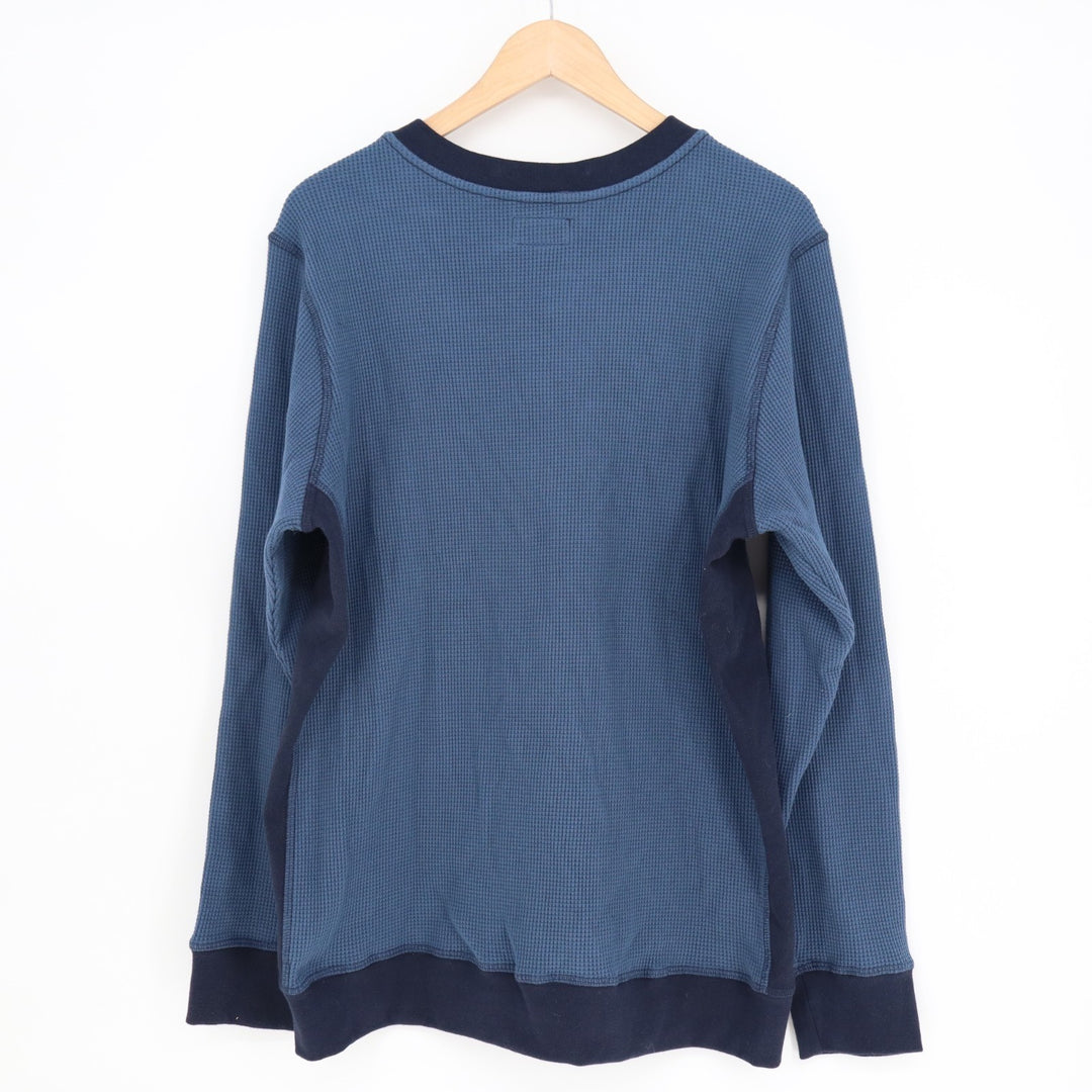 American Giant Colorblock Summit T-Shirt Mens Large Blue Waffle Knit Crew Neck