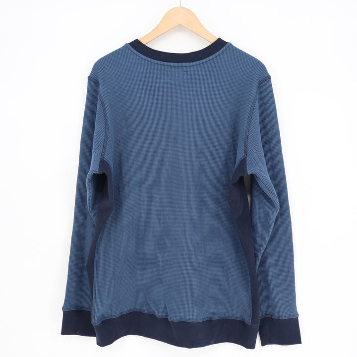 American Giant Colorblock Summit T-Shirt Mens Large Blue Waffle Knit Crew Neck