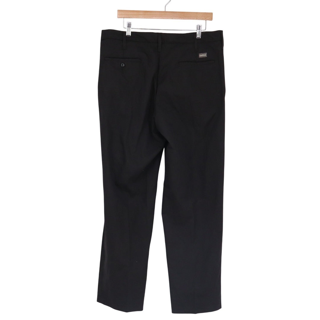 UniFirst SofTwill Mens Black Work Pants 36x30 Straight Leg Industrial Trousers
